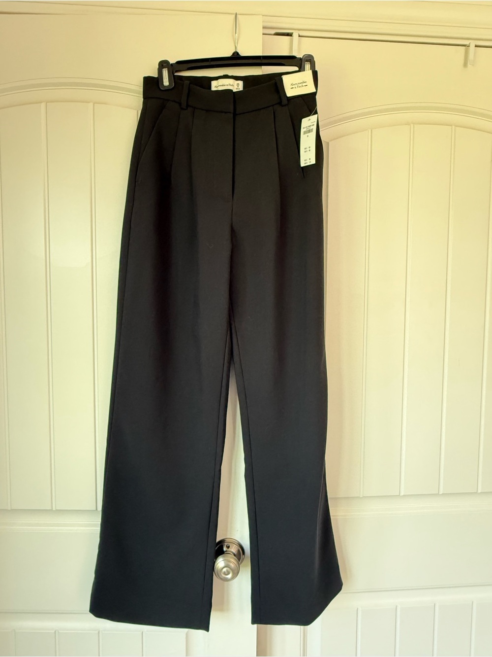 Abercrombie & Fitch Black High-Waist Wide-Leg Pants